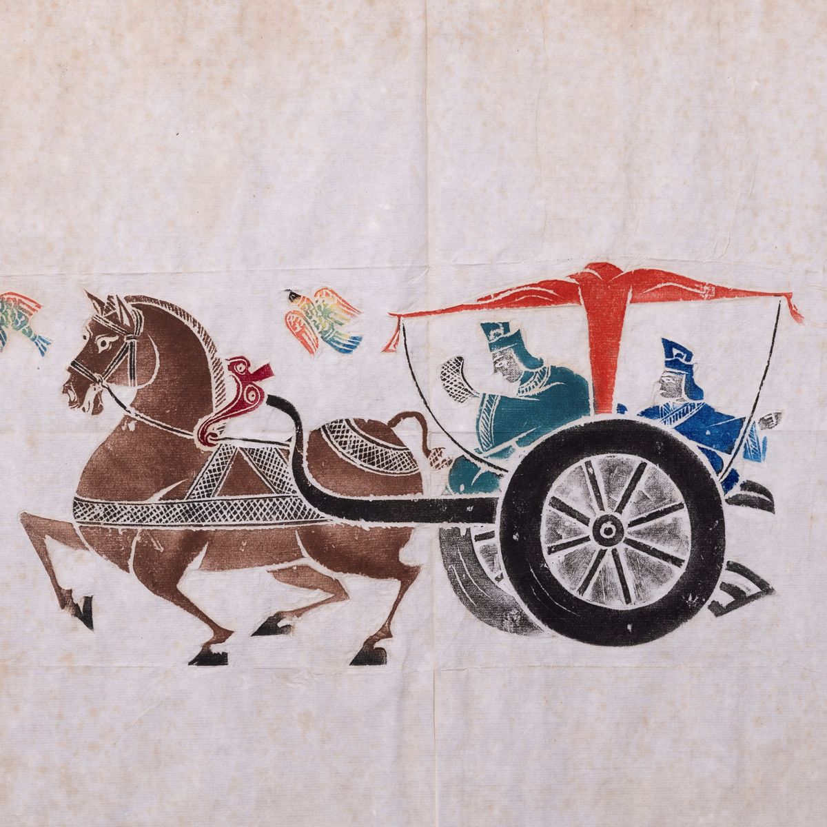 Lotto Composto da 7 Stampe con Cavalieri, Cina Secolo XX