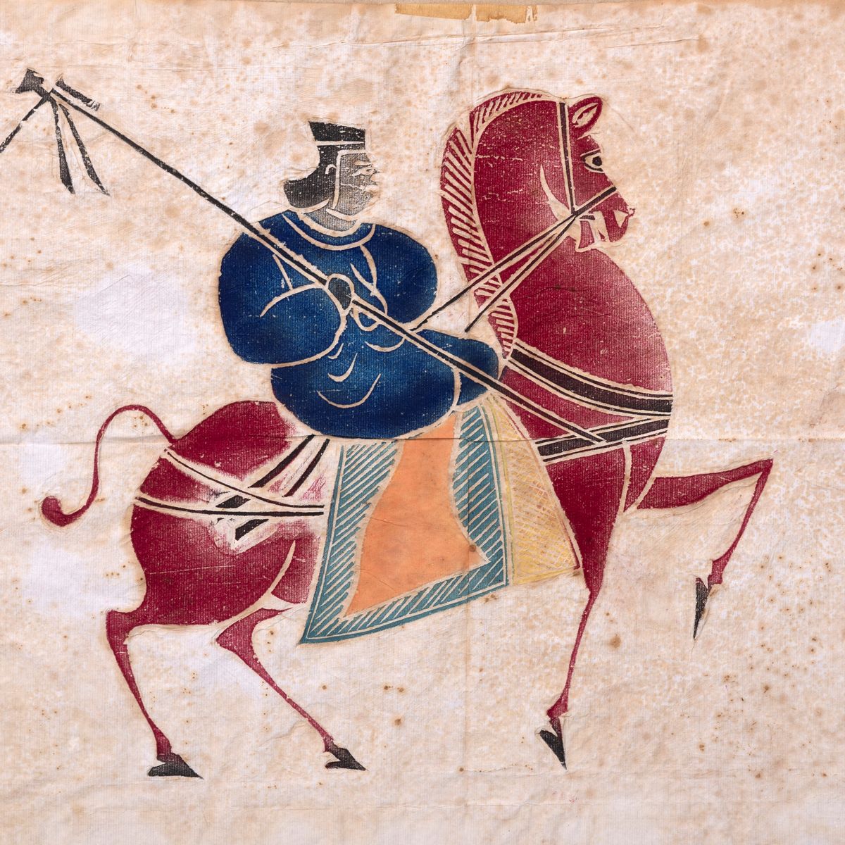 Lotto Composto da 7 Stampe con Cavalieri, Cina Secolo XX