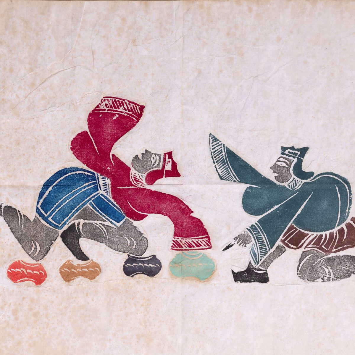 Lotto Composto da 7 Stampe con Cavalieri, Cina Secolo XX