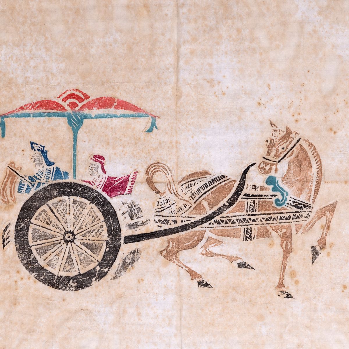 Lotto Composto da 7 Stampe con Cavalieri, Cina Secolo XX