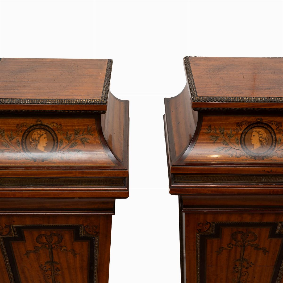 Due Colonne in Legno Intarsiato, Fine Secolo XIX - Inizi Secolo XX
