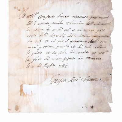 Due lettere autografe datate 1564 e 1584