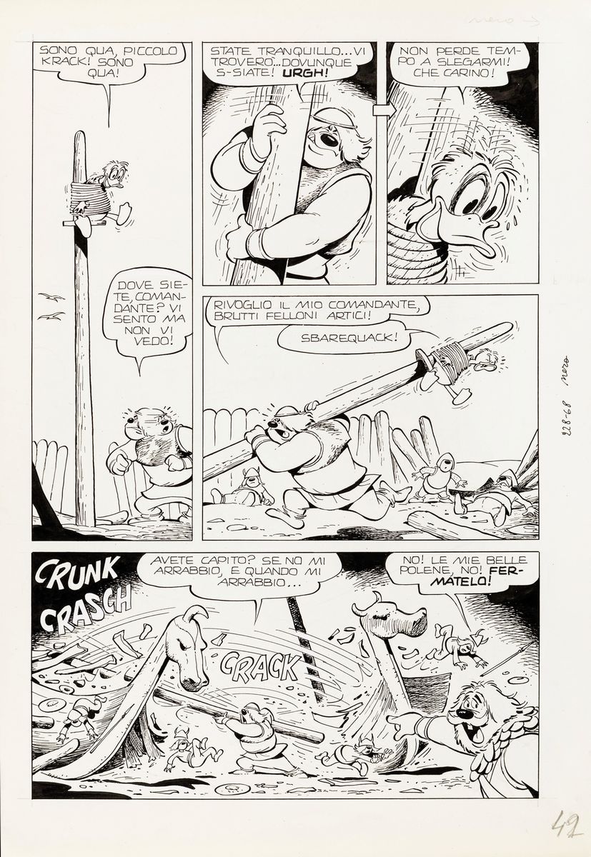 Marco Rota - Paperino e il piccolo Krack 1975 | Original Comic Arts ...