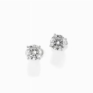 A 18K white gold and diamond earclips