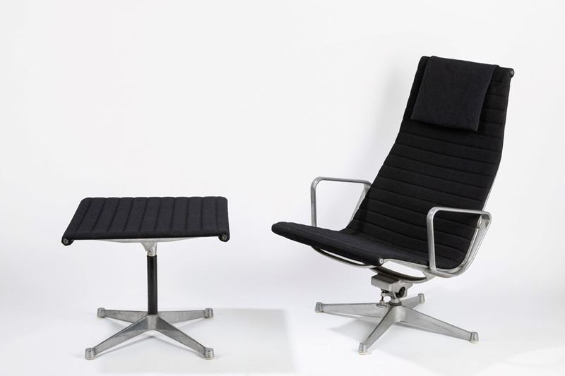 Charles & Ray Eames - Poltrona girevole e poggiapiedi 1958