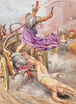 L'Iliade - Achille trascina il cadavere di Ettore
