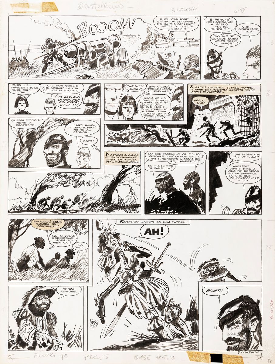 Hugo Pratt Le avventure di Fanfulla 1967 Fumetti Tavole e