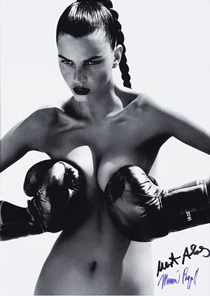 Woman with boxing gloves