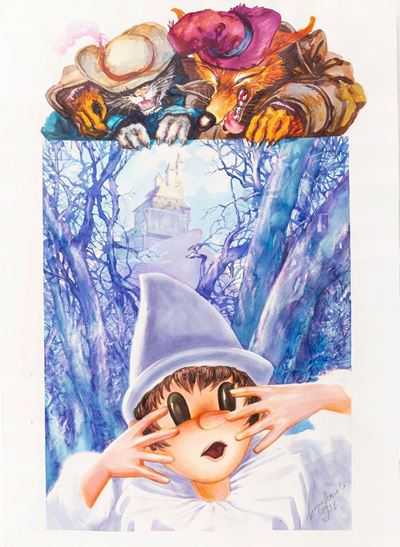 Pinocchio nelle Grinfie del Gatto e la Volpe