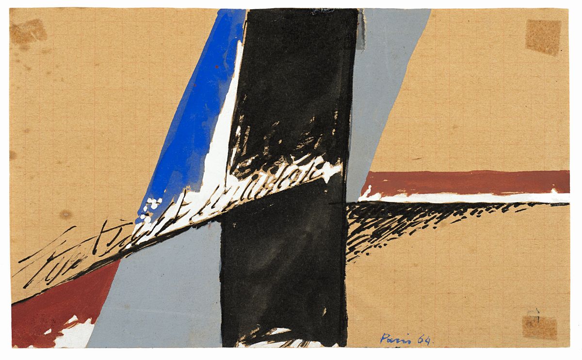 Antonio Scaccabarozzi - Senza titolo (1964), tecnica mista su carta