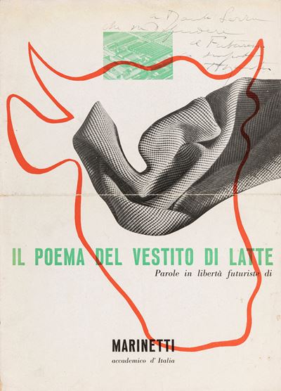 Il poema del vestito di latte, pagina di copertina illustrata da Bruno Munari, 1937