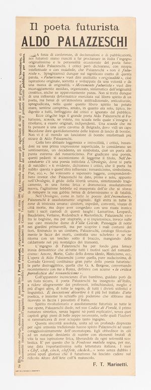 Il poeta futurista. Aldo Palazzeschi