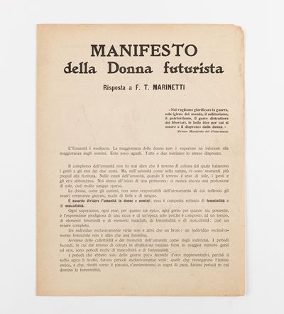 Manifesto della Donna Futurista, 1912, tecnica mista