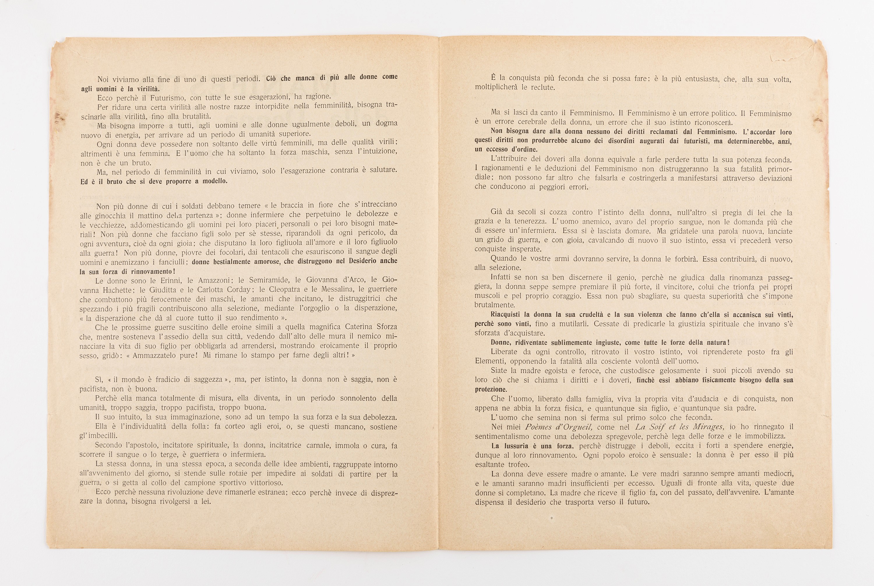 Valentine De Saint-point (rif.) - Manifesto della Donna Futurista, 1912, tecnica mista
