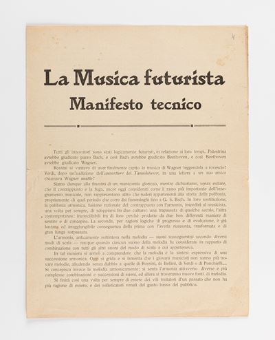 La musica futurista. Manifesto tecnico