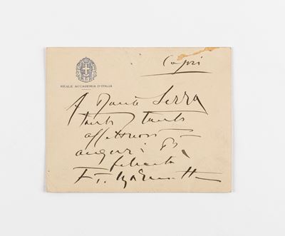 Autografo su carta intestata della Reale Accademia d'Italia