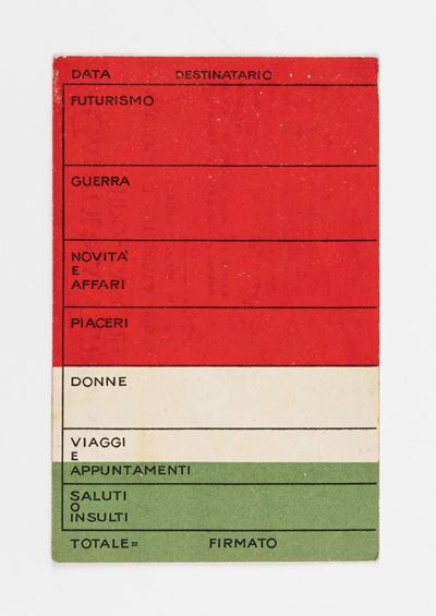 Cartolina Futurista, anni '10, 13,5 x 9 cm