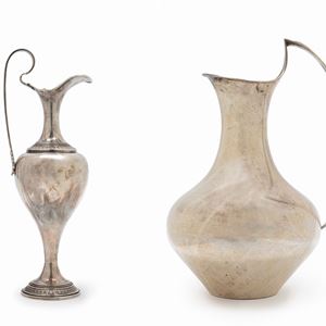 Two silver vase, Italy 20th Century, defects