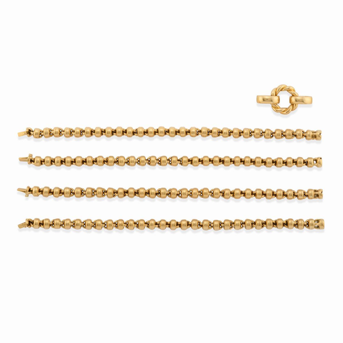 Collana in oro giallo 18k con bracciali coordinati