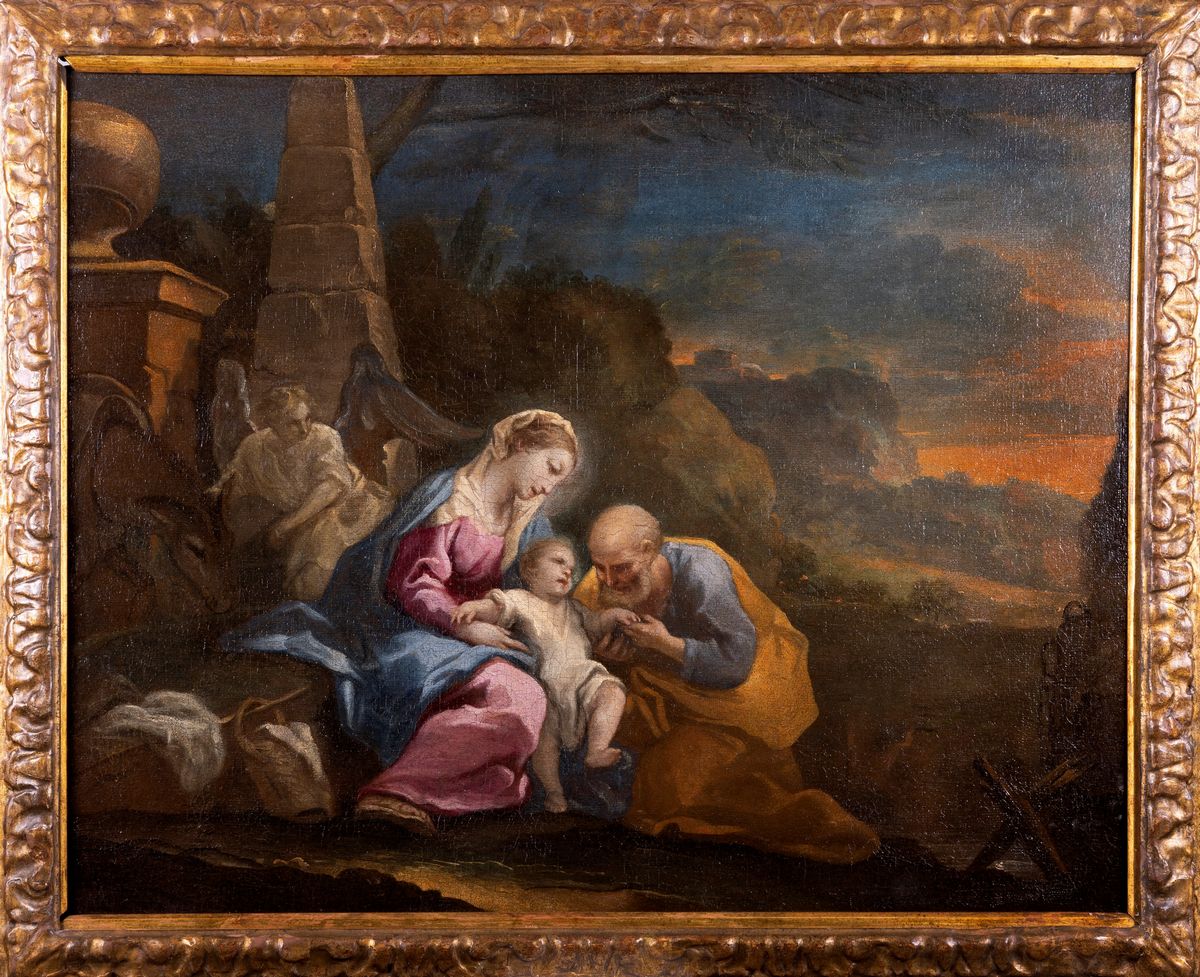 Scuola Veneta, Secolo XVII - Riposo Durante la Fuga in Egitto