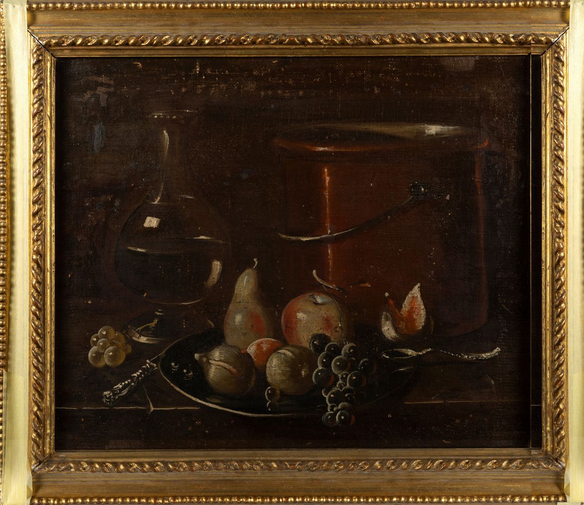 Scuola Dell'italia Centrale, Secolo XVIII - Due Nature Morte con Frutta, Vasellame e Vetri su un ...
