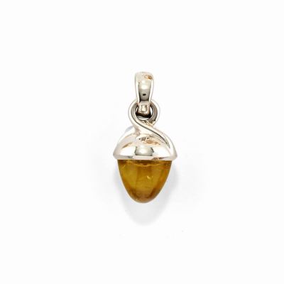Pendente con tormalina verde, oro bianco 18k
