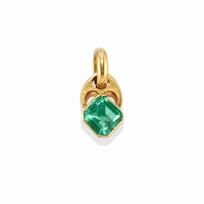 Pendente con smeraldo, oro giallo 18k