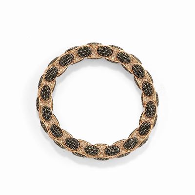 Bracciale in oro rosa e brunito 18k con diamanti