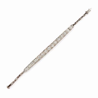 Bracciale in oro bianco 18k con diamanti taglio brillante