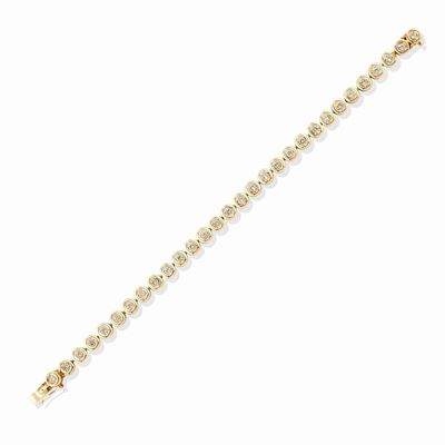 Bracciale tennis in oro giallo 18k con diamanti a taglio brillante