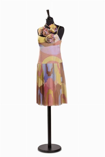 Vestito con Gonna a Pieghe