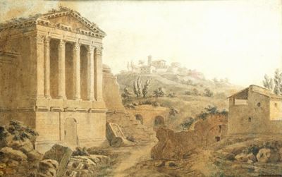 Veduta del Tempietto del Clitunno Presso Spoleto